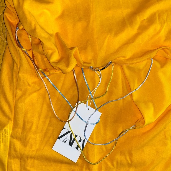 🌼 NWT Zara Colored Strap Yellow Dress 🌼 - Picture 9 of 11